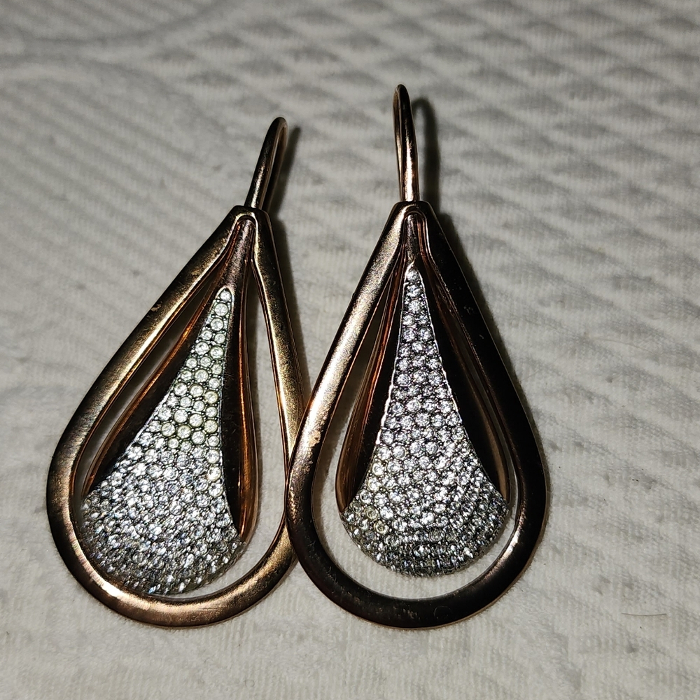 Elegant Gold and Silver Teardrop Earrings